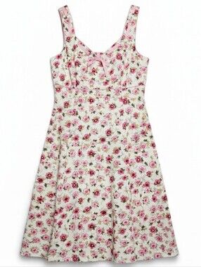 Sag Harbor Pink Rose Print Sundress on Cream